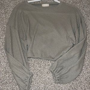 altard state cropped waffle knit sweater